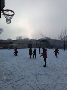 neige à l'école Fleury