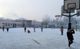 Neige à l'école Fleury
