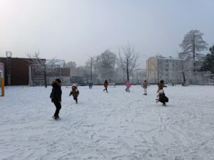 neige à l'école Fleury